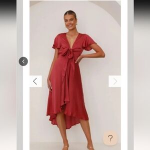 Francesca's Collections Burgundy High Low Dress